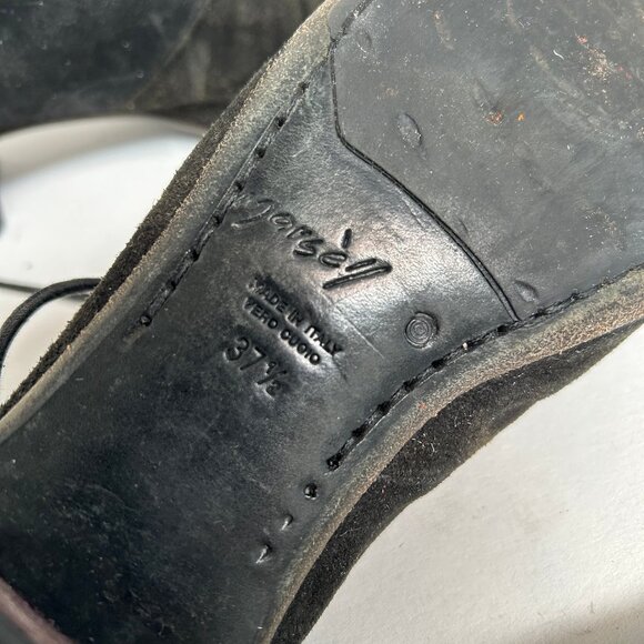 MARSELL Rare Lace Up Suede Chunky Heeled Oxford Booties Distressed Look Sz 37.5 - Picture 4 of 8